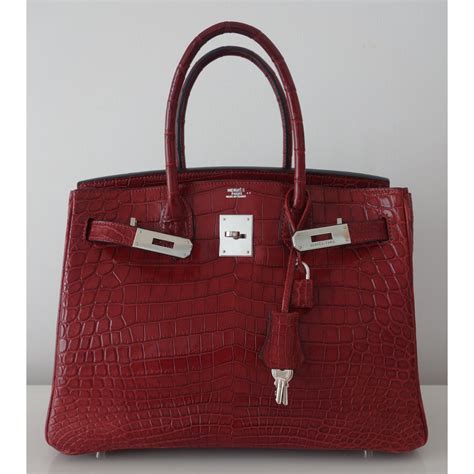 sac hermes birkin croco rouge|hermes crocodile bag colors.